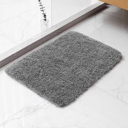 Gray Bath Mat 17"x24" - High-Density Microfiber Bathroom Mat, Small Non Slip Absorbent Washable Bath Mats for V1258-DP02-B-1900