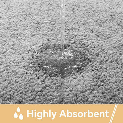 Gray Bath Mat 17"x24" - High-Density Microfiber Bathroom Mat, Small Non Slip Absorbent Washable Bath Mats for V1258-DP02-B-1900