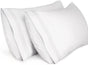 King Pillow Cases 2 Pack,1800 Thread Count Embroidered Soft Brushed Microfiber Pillowcases,White V1258-DP02-B-1903