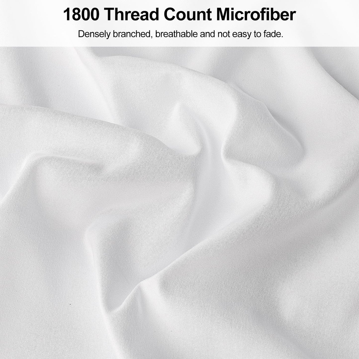 King Pillow Cases 2 Pack,1800 Thread Count Embroidered Soft Brushed Microfiber Pillowcases,White V1258-DP02-B-1903