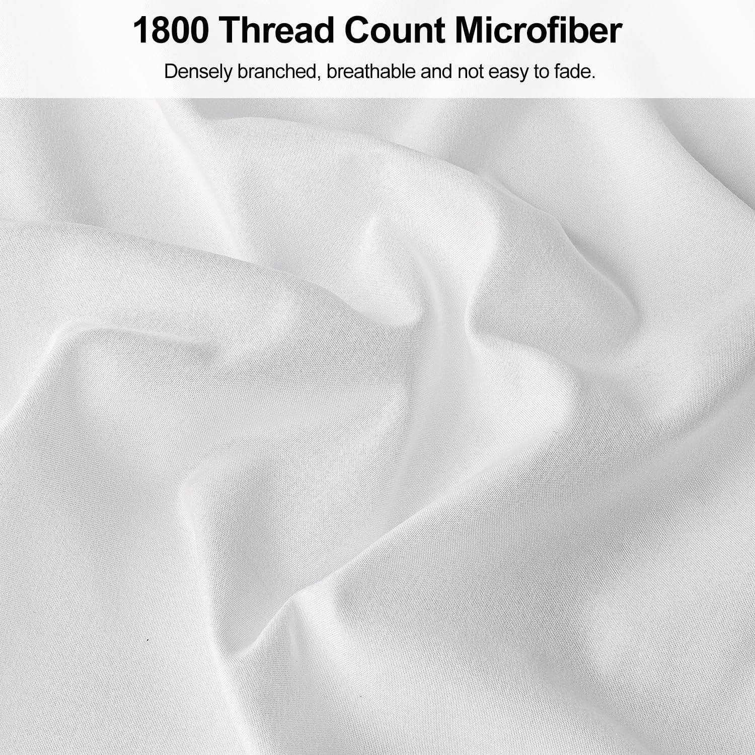 King Pillow Cases 2 Pack,1800 Thread Count Embroidered Soft Brushed Microfiber Pillowcases,White V1258-DP02-B-1903