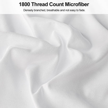 King Pillow Cases 2 Pack,1800 Thread Count Embroidered Soft Brushed Microfiber Pillowcases,White V1258-DP02-B-1903
