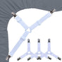 Bed Sheet Holders Straps Fasteners - 4 Pcs Triangle Sheet Fasteners Fitted Flat Sheet Corner Holder Elastic V1258-DP02-B-1906