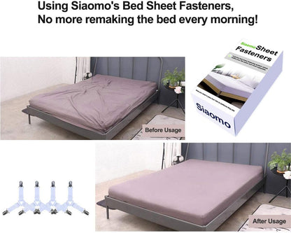 Bed Sheet Holders Straps Fasteners - 4 Pcs Triangle Sheet Fasteners Fitted Flat Sheet Corner Holder Elastic V1258-DP02-B-1906