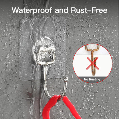 Large Adhesive Hooks for Hanging Heavy-Duty 44Ib(Max) 10 Packs, Wall Hooks Without Nails Self-Adhesive V1258-DP02-B-1907