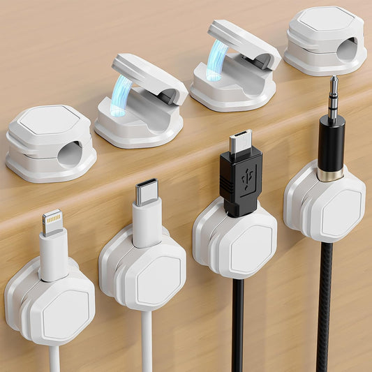8 Pack Cord Holder - Cord Organizer - Magnetic Cable Clips - Cord Organizer for Desk, Nightstand, Phone V1258-DP02-B-1912