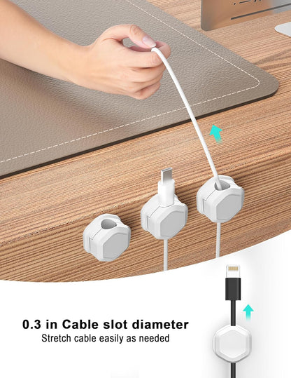 8 Pack Cord Holder - Cord Organizer - Magnetic Cable Clips - Cord Organizer for Desk, Nightstand, Phone V1258-DP02-B-1912