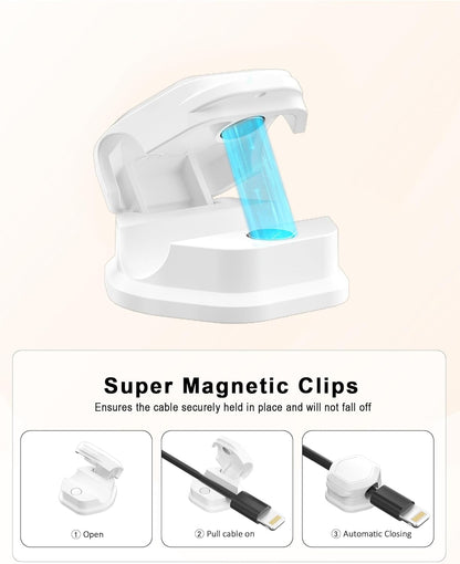 8 Pack Cord Holder - Cord Organizer - Magnetic Cable Clips - Cord Organizer for Desk, Nightstand, Phone V1258-DP02-B-1912