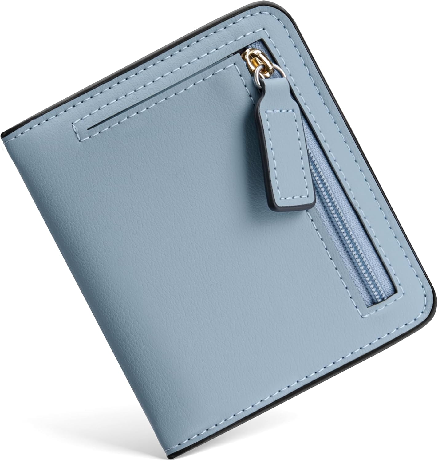 Womens RFID Blocking Small Compact Bifold Luxury Genuine Leather Pocket Wallet Ladies Mini Purse with ID V1258-DP02-B-1913