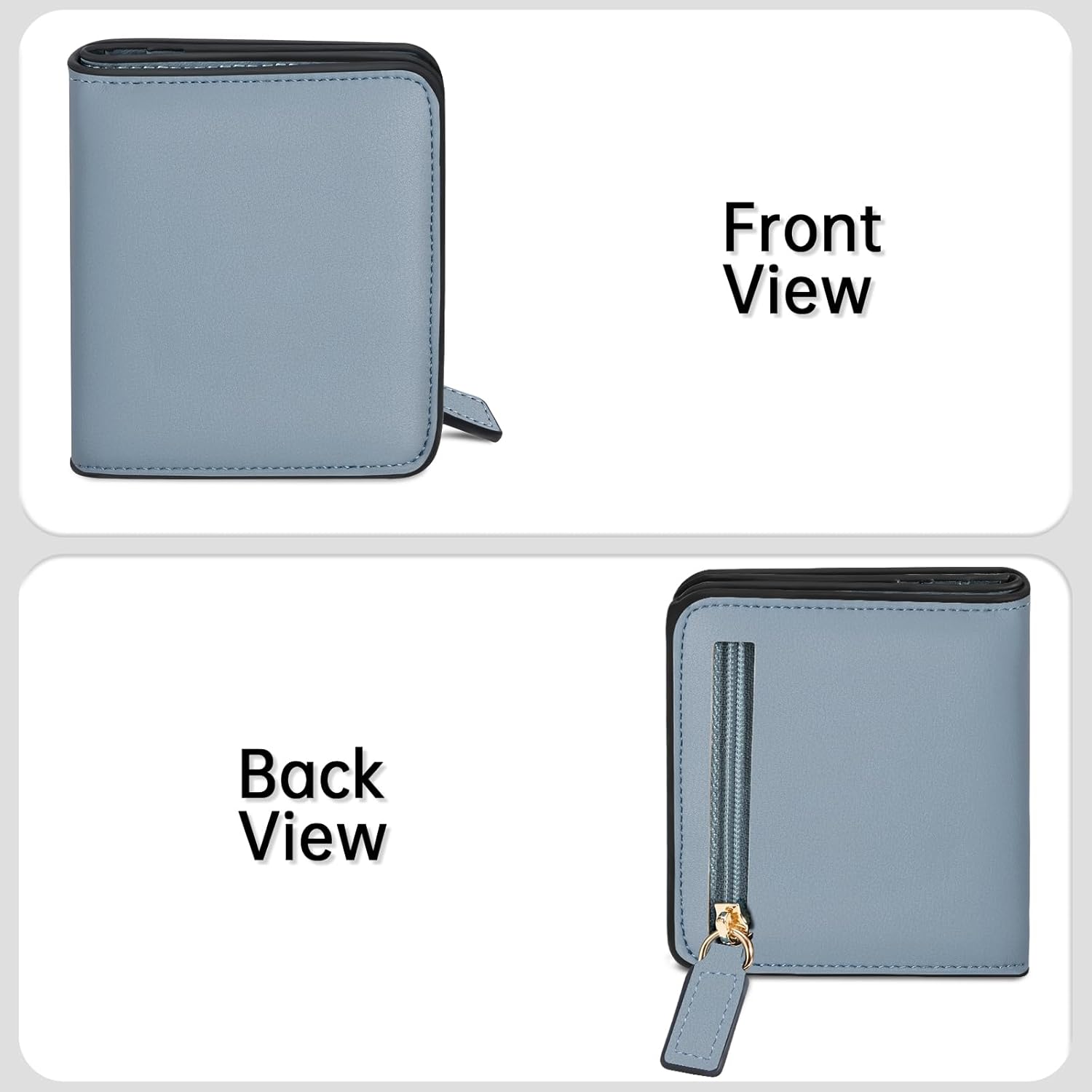 Womens RFID Blocking Small Compact Bifold Luxury Genuine Leather Pocket Wallet Ladies Mini Purse with ID V1258-DP02-B-1913