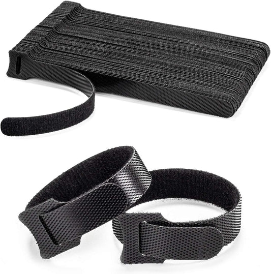 80PCS Reusable Cable Ties, Black Adjustable 6-Inch Cord Organizer Ties, Multi-Purpose Hook Loop Cable V1258-DP02-B-1916