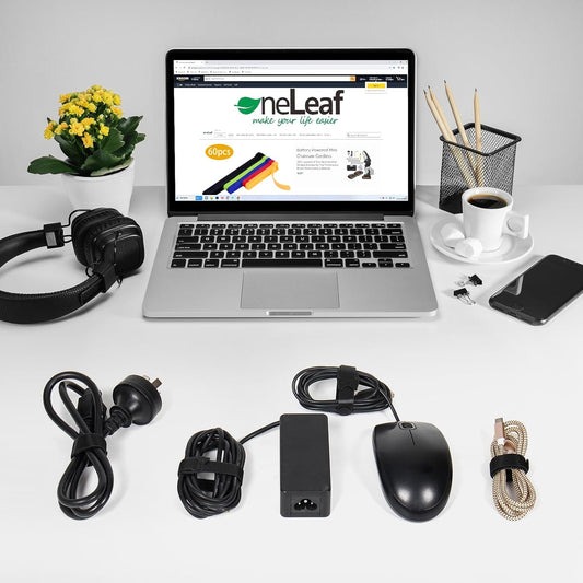 80PCS Reusable Cable Ties, Black Adjustable 6-Inch Cord Organizer Ties, Multi-Purpose Hook Loop Cable V1258-DP02-B-1916