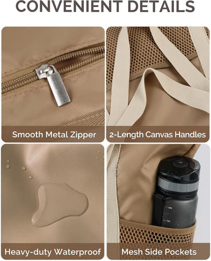 Beach Bag Large Waterproof Sandproof Tote for Women with Zipper and Mesh Pockets V1258-DP02-B-1920