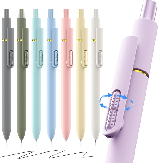 8-Pack Gel Pens, 0.5mm Black Ink Pens Fine Point Smudge-Proof & Fast-Drying, Smooth Ink Retractable Pen for V1258-DP02-B-1924
