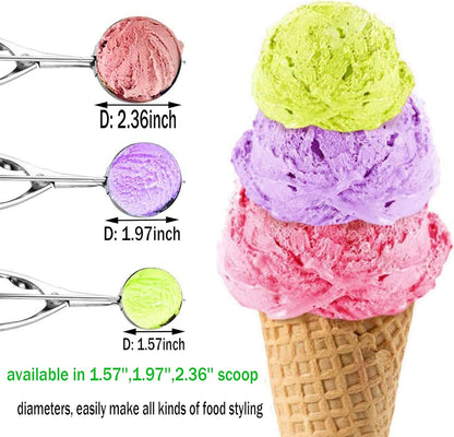 Cookie Scoop Set 3 PCS, with Trigger Large-Medium-Small Size for Kitchen Family Ice Cream Cookie Cupcake V1258-DP02-B-1931