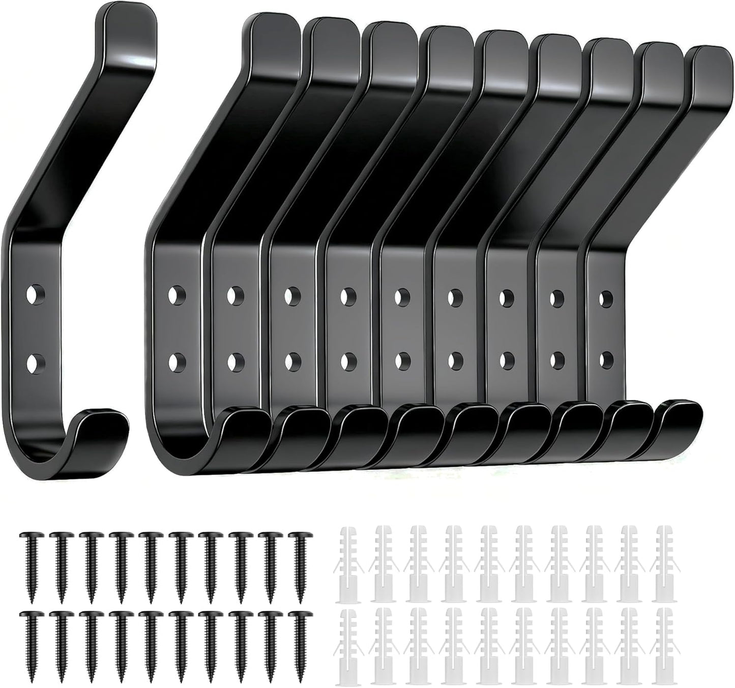 10-Pack Coat Hook for Hanging, 10KG (Max), Stainless Wall Hooks for Towel, Hat, Backpack, Key, Clothes, Wall V1258-DP02-B-1932