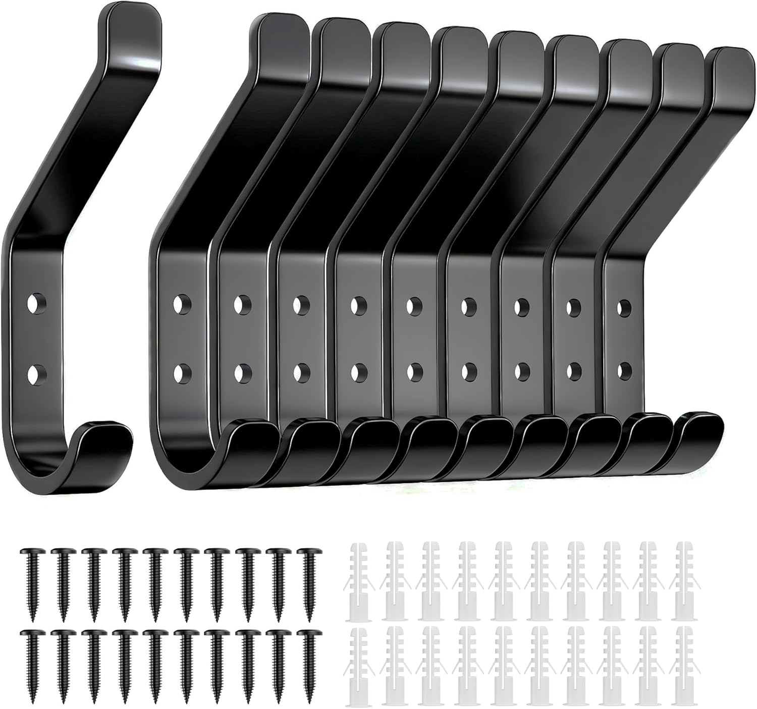 10-Pack Coat Hook for Hanging, 10KG (Max), Stainless Wall Hooks for Towel, Hat, Backpack, Key, Clothes, Wall V1258-DP02-B-1932