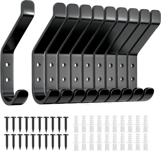 10-Pack Coat Hook for Hanging, 10KG (Max), Stainless Wall Hooks for Towel, Hat, Backpack, Key, Clothes, Wall V1258-DP02-B-1932
