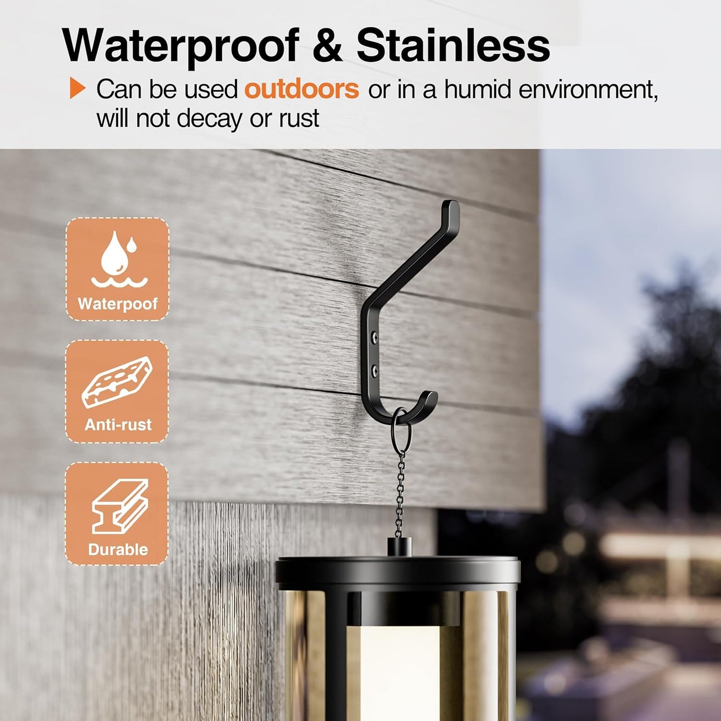 10-Pack Coat Hook for Hanging, 10KG (Max), Stainless Wall Hooks for Towel, Hat, Backpack, Key, Clothes, Wall V1258-DP02-B-1932