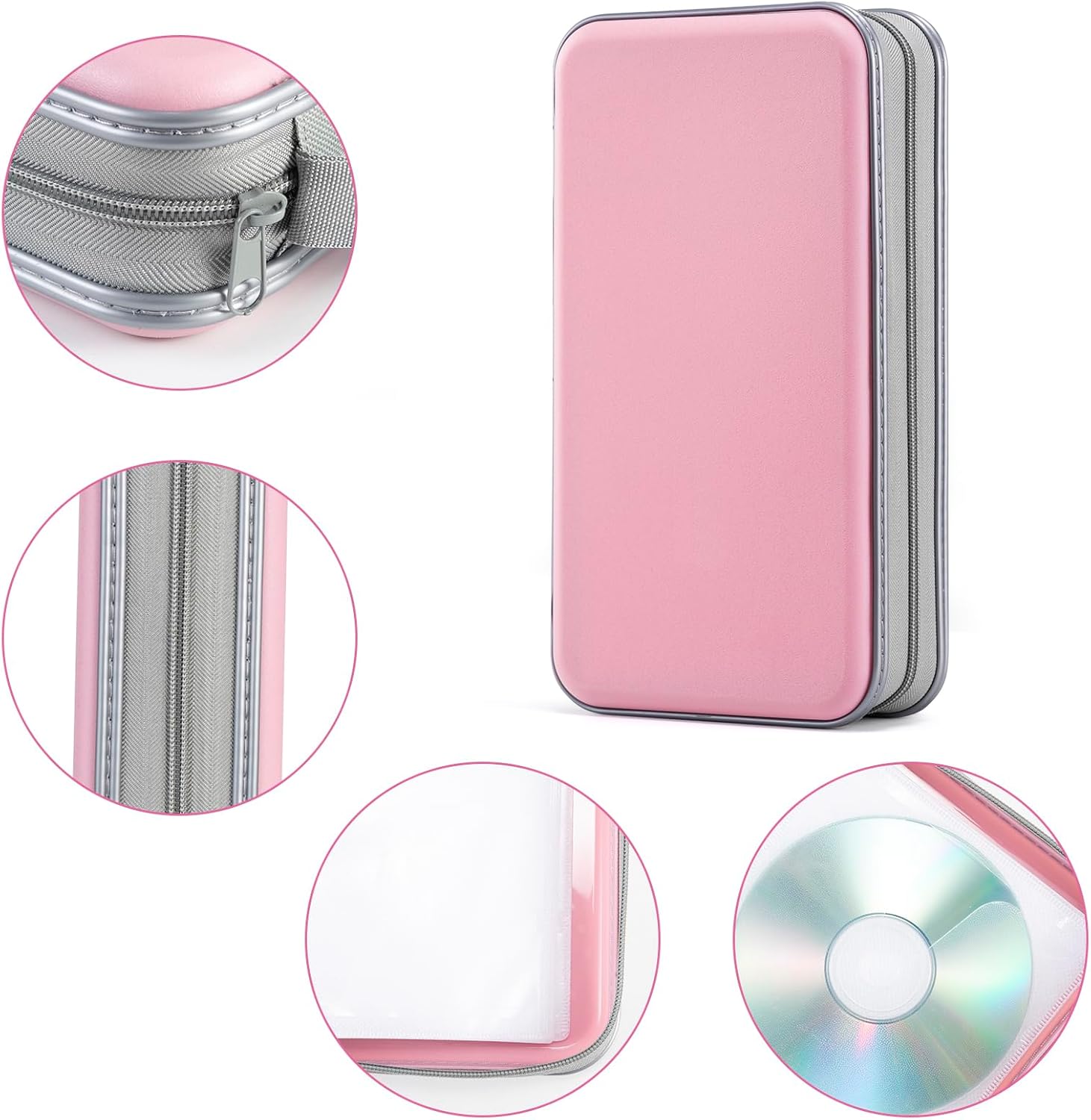 DVD Case, 96 Capacity CD Case Portable CD Holder Storage Hard Plastic DVD Wallet Holder Organizer for Car V1258-DP02-B-1937