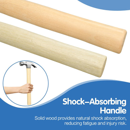 16oz Claw Hammer, General Purpose Claw Hammer with Wooden Handle & Forged Steel Head V1258-DP02-B-194