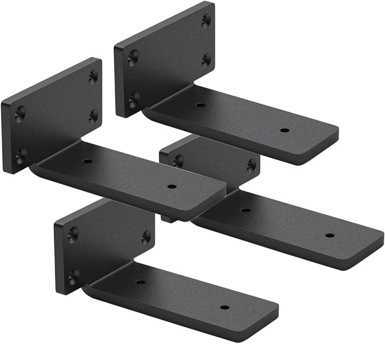 4 Pack Shelf Brackets 4 Inch Floating Shelf Bracket 1/5 inch Thick Heavy Duty Hidden Shelf Brackets Iron V1258-DP02-B-1950