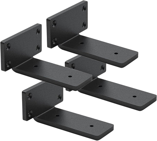 4 Pack Shelf Brackets 4 Inch Floating Shelf Bracket 1/5 inch Thick Heavy Duty Hidden Shelf Brackets Iron V1258-DP02-B-1950