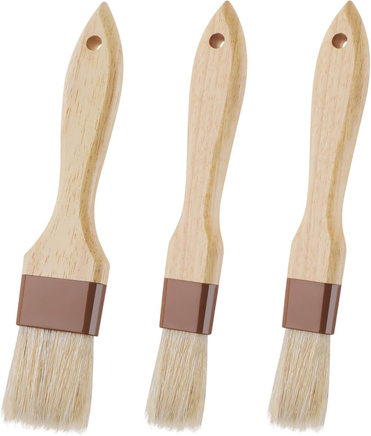 3 Pcs Pastry Brush, Natural Bristle Basting Brush, Cooking Brush, Food Brush, Butter Brush, Baster Brush, BBQ V1258-DP02-B-1959