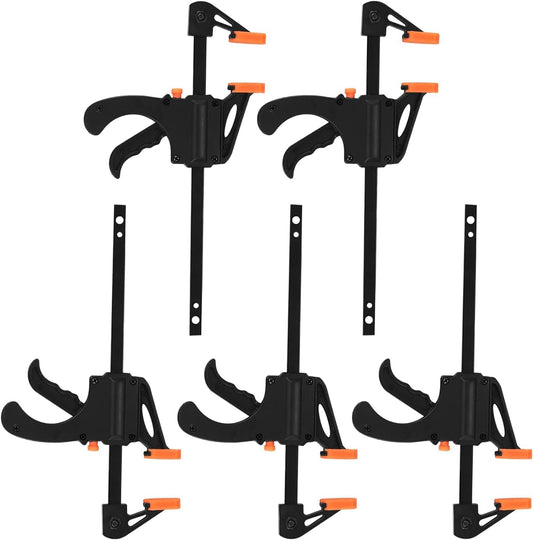 4 Inch Bar Clamps for Woodworking, 5 Pcs Trigger Quick Grip Clamps, One Handed Ratchet Wood Working Clamp, V1258-DP02-B-1964