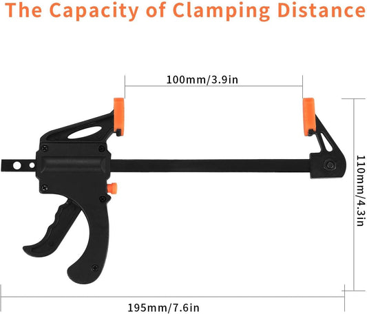 4 Inch Bar Clamps for Woodworking, 5 Pcs Trigger Quick Grip Clamps, One Handed Ratchet Wood Working Clamp, V1258-DP02-B-1964