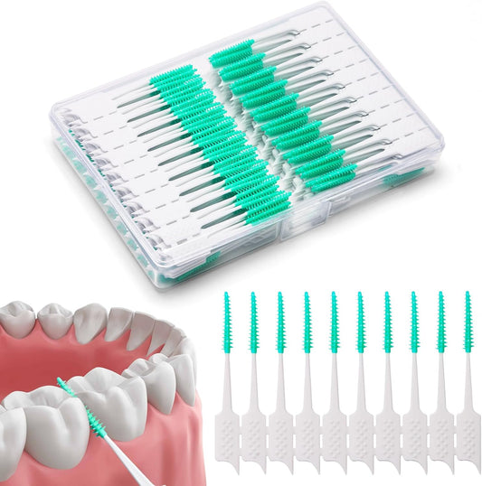 300 Pieces Interdental Brushes,Braces Brush with Silicone Head,Dental Tooth Flossing Toothpick Cleaners Tooth V1258-DP02-B-1967