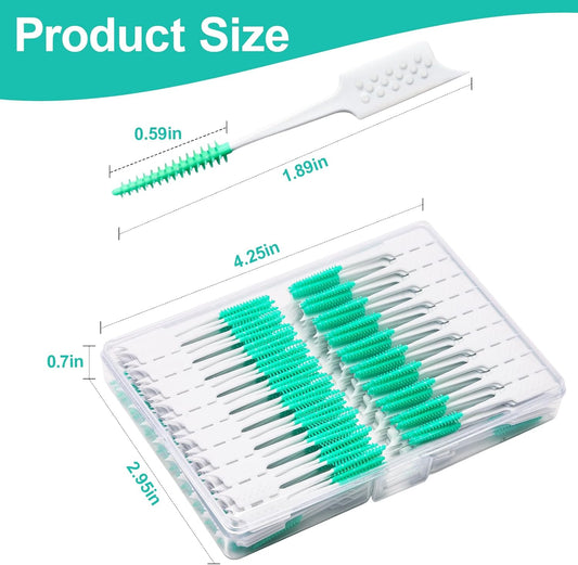 300 Pieces Interdental Brushes,Braces Brush with Silicone Head,Dental Tooth Flossing Toothpick Cleaners Tooth V1258-DP02-B-1967