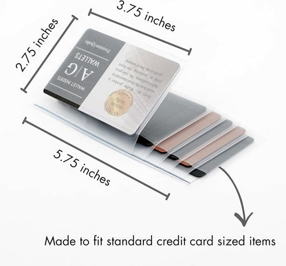 AG Wallets Set of 2 Premium Clear Wallet Inserts - Durable Vinyl Card & Photo Holders, Multiple Styles for V1258-DP02-B-1974