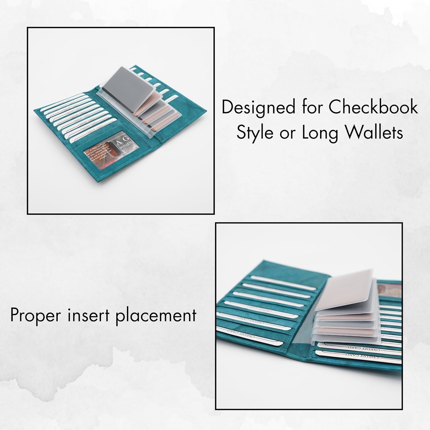AG Wallets Set of 2 Premium Clear Wallet Inserts - Durable Vinyl Card & Photo Holders, Multiple Styles for V1258-DP02-B-1974