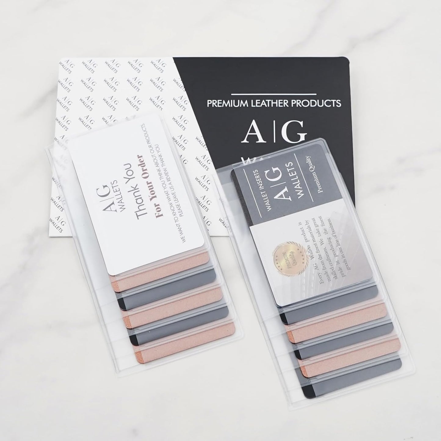 AG Wallets Set of 2 Premium Clear Wallet Inserts - Durable Vinyl Card & Photo Holders, Multiple Styles for V1258-DP02-B-1974