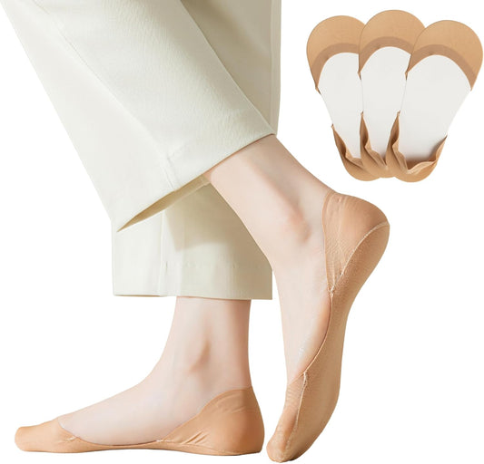 No Show Socks for Flats Heels Pumps Lofers Low Cut Non-Slip Invisible Liner Socks for Women by Flammi V1258-DP02-B-1975