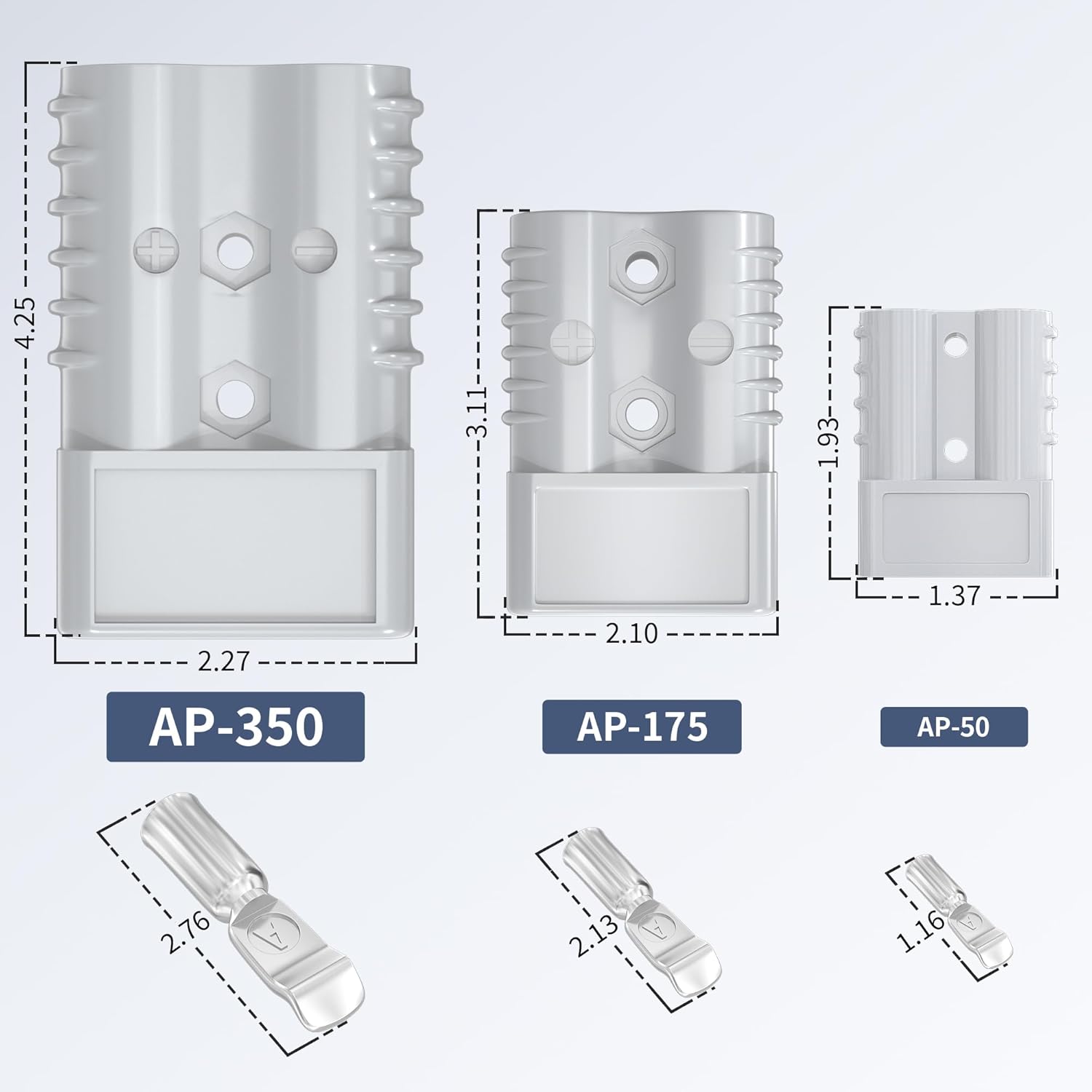 175Amp Battery Quick Connect/Disconnect Connector, 600V 1/0AWG Battery Cable Connector Wire Harness Plug V1258-DP02-B-1981