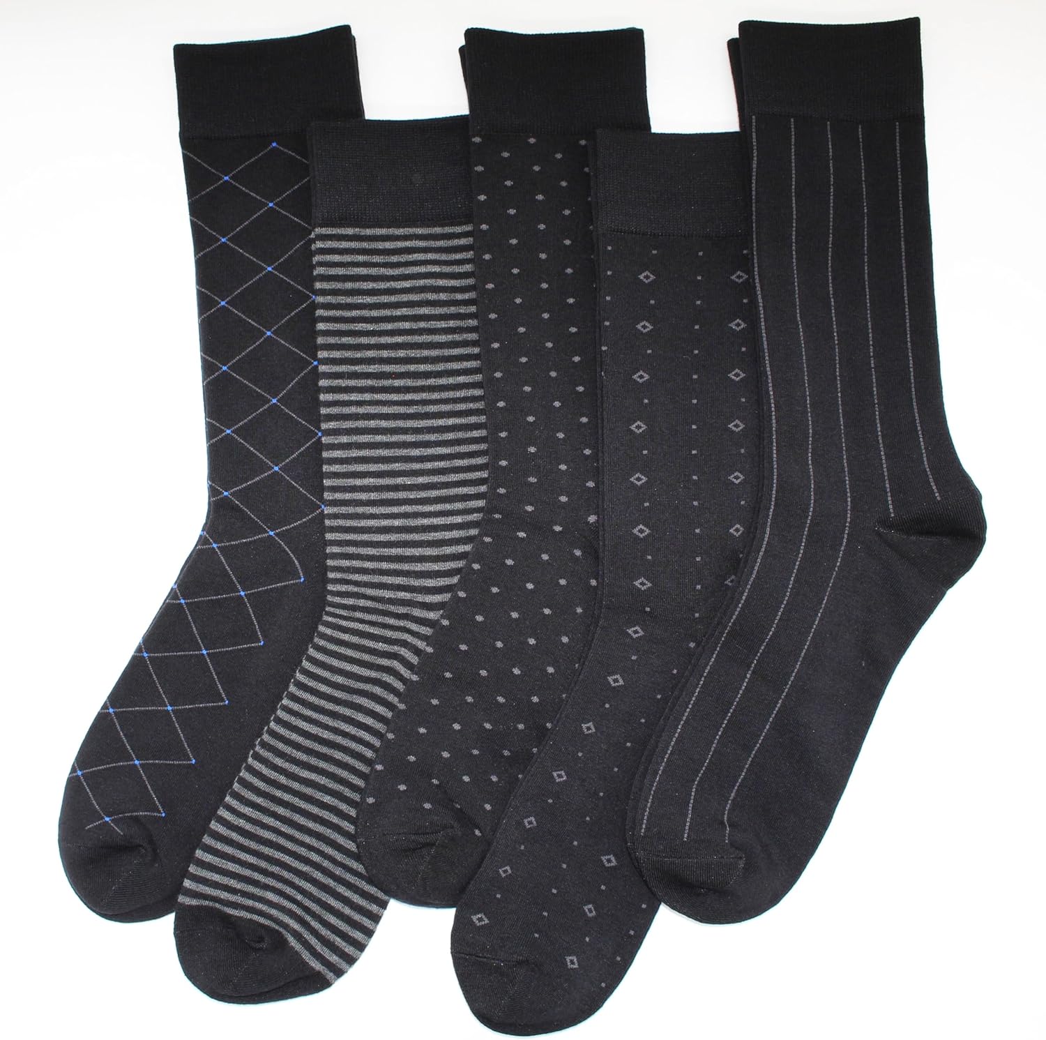 Mens Fun Dress Socks, Pattern Funny Casual Socks Pack, Colorful Striped Cotton Novelty Socks Size 10-13 V1258-DP02-B-1982