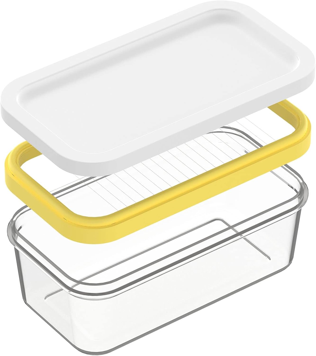 Butter Slicer Cutter with Storage Container, Stick Butter Dish with Lid for Fridge, Easy Cutting Two 4oz V1258-DP02-B-1987