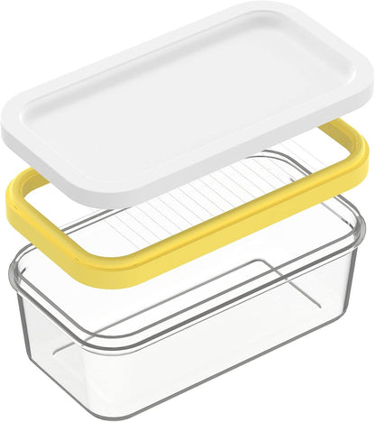 Butter Slicer Cutter with Storage Container, Stick Butter Dish with Lid for Fridge, Easy Cutting Two 4oz V1258-DP02-B-1987
