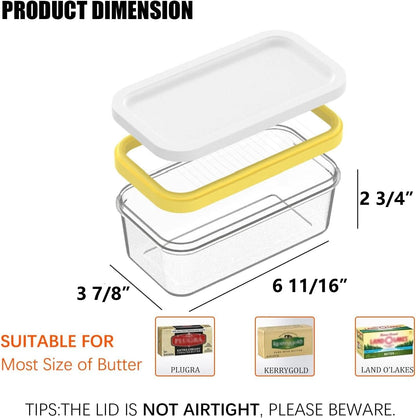 Butter Slicer Cutter with Storage Container, Stick Butter Dish with Lid for Fridge, Easy Cutting Two 4oz V1258-DP02-B-1987