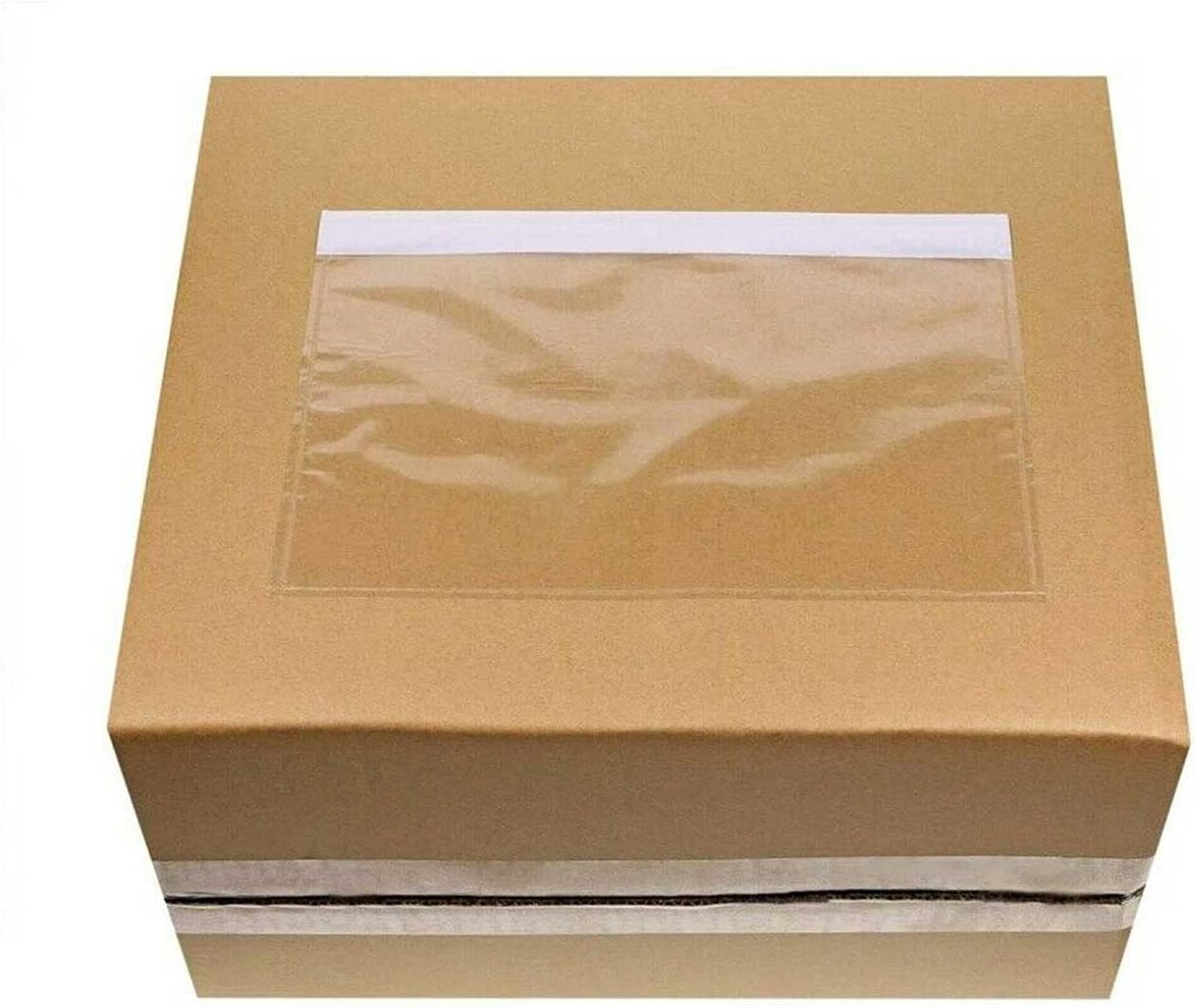7.5" x 5.5" Packing List Pouches, 100 Pack Shipping Label Envelopes Clear Adhesive Top Loading Packing List V1258-DP02-B-1991