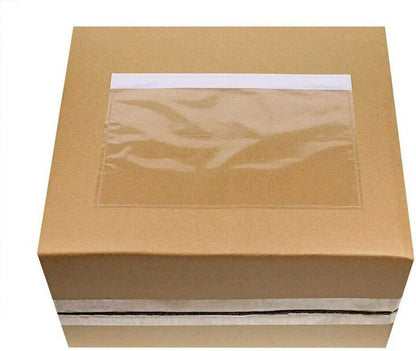 7.5" x 5.5" Packing List Pouches, 100 Pack Shipping Label Envelopes Clear Adhesive Top Loading Packing List V1258-DP02-B-1991