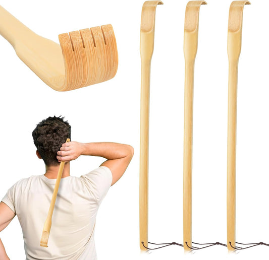 Back Scratcher, 3 Pieces 16.5" Strong Sturdy Self-Massager Therapeutic Bamboo Wooden Back Scratchers for V1258-DP02-B-200