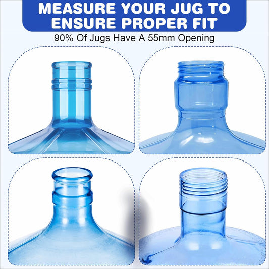 (5 Pack) 5 Gallon Water Jug Cap,Silicone Reusable Replacement Cap, Non Spill Bottle Caps for 55mm Bottle V1258-DP02-B-2004