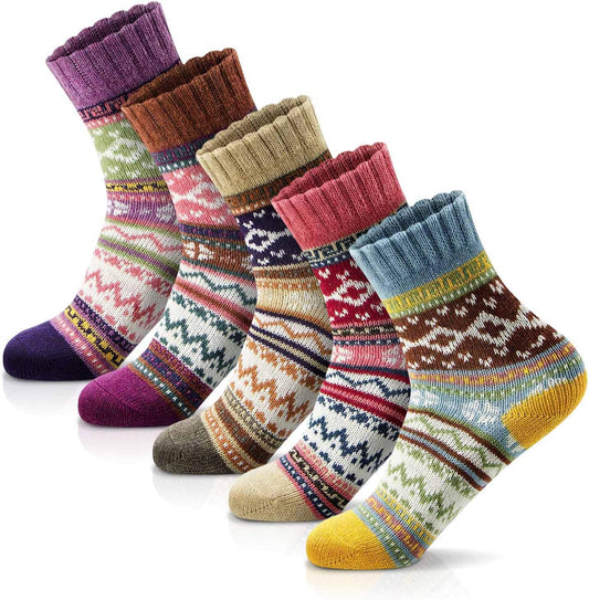 Socks for Women - Stocking Stuffers Gifts for Women - Warm Thick Soft Wool Cozy Crew Socks Christmas Gifts V1258-DP02-B-2006