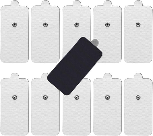 10-Pack Large TENS Electrode Pads - 3.5mm Snap Connectors - High Conductivity, Reusable Electrodes Pads for V1258-DP02-B-2007