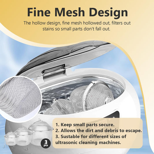 Ultrasonic Cleaner Basket, Stainless Steel Basket for Ultrasonic Jewelry Cleaner, Jewelry Steam Cleaner V1258-DP02-B-2025