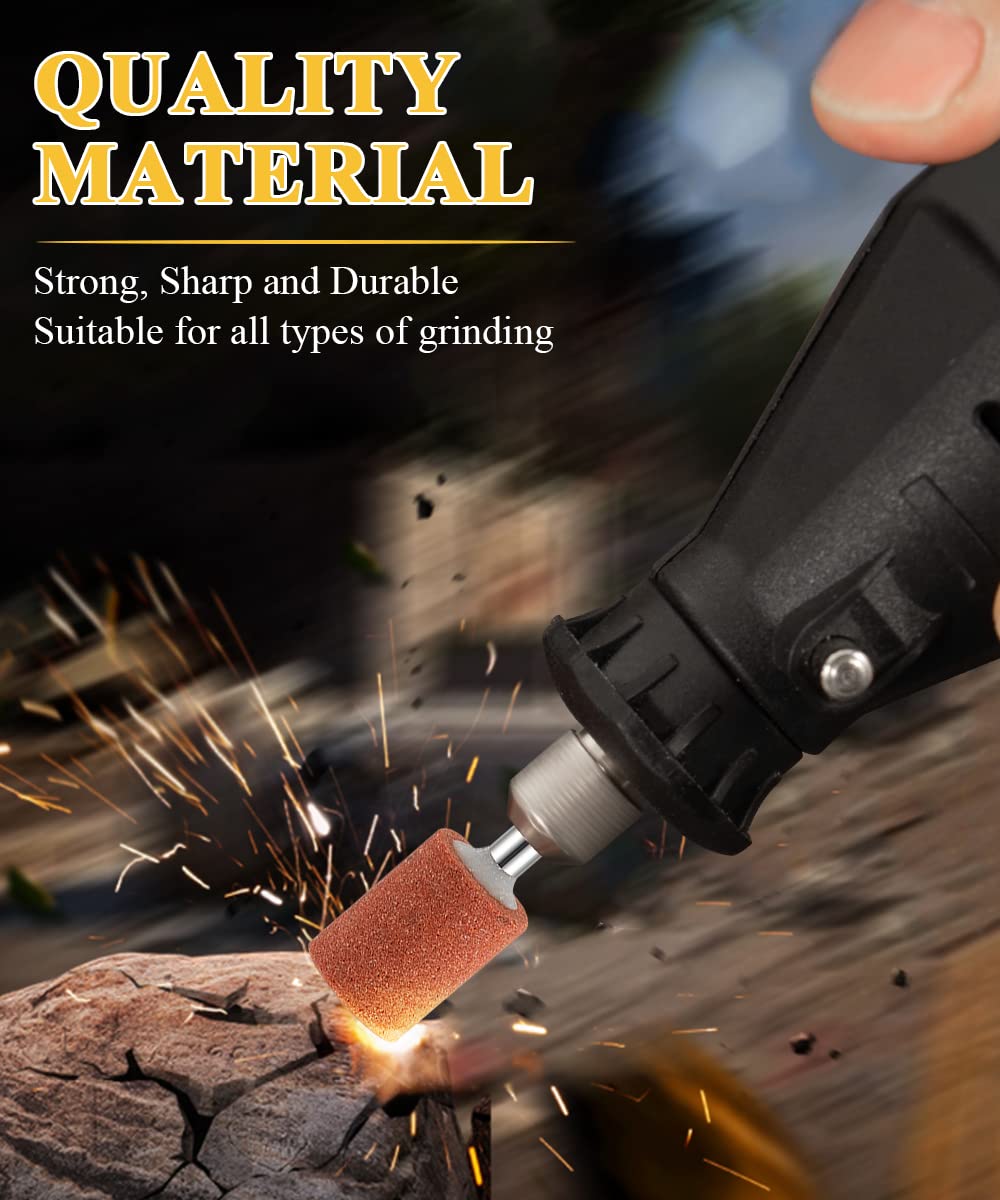 Sanding Bits for Dremel Rotary Tool, Grinding Stone Sanding Drill Bits with 1/8" Shank, Aluminium Oxide Tough V1258-DP02-B-2027