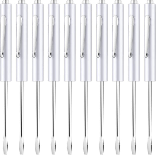 10 Pieces Pocket Screwdriver Mini Tops and Pocket Clips Magnetic Slotted Small Screw Driver with a Single V1258-DP02-B-2034